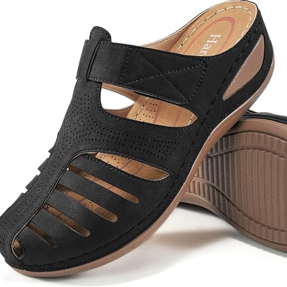 Women Mules Shoes: Comfortable Dressy Closed Toe Platform Sandals - Picture 1 of 5